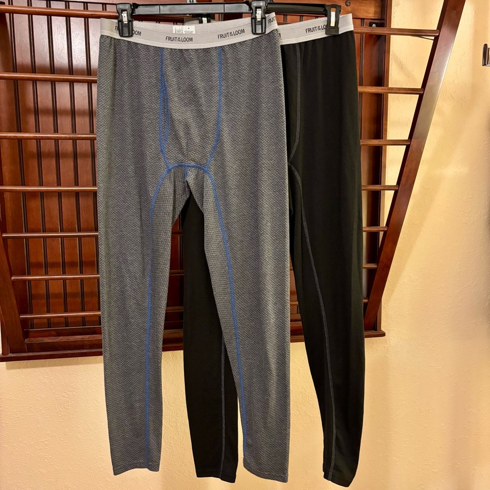 Fruit of the Loom Breathable Long Underwear - Black and Gray